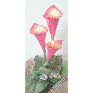 Castiçal Flor de Copo-de-Leite – Rosa